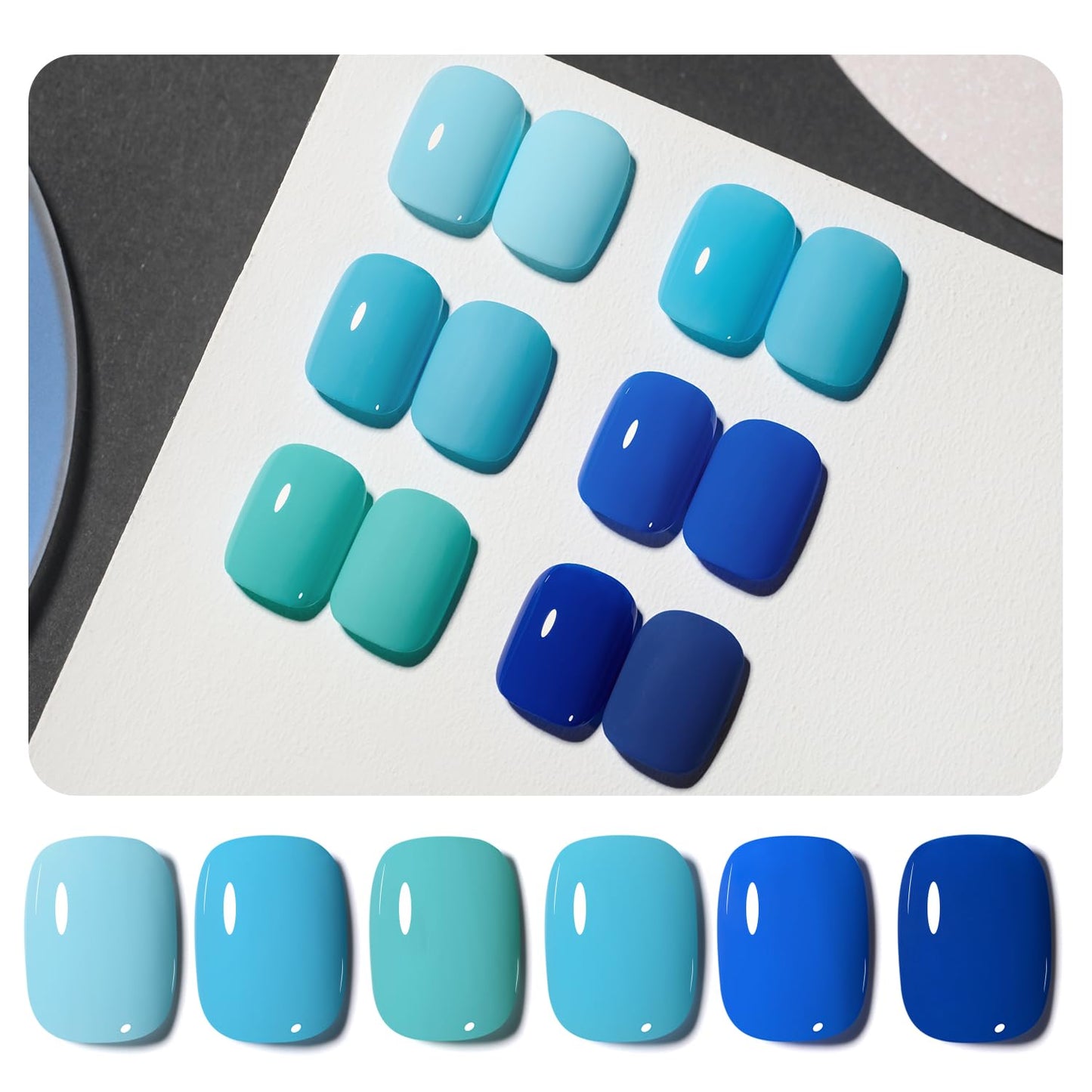 GAOY Blue Gel Nail Polish, Royal Navy Baby Bright Llight Blue Gel Polish Kit for Salon Manicure and Nail Art DIY at Home