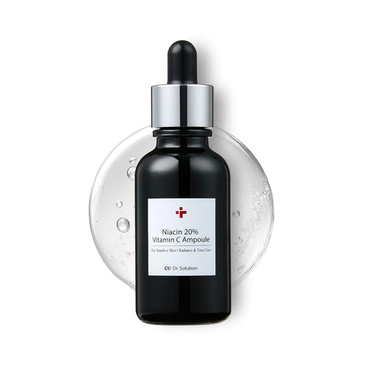 Niacinamide 20% Vitamin C Ampoule – CUSKIN Korean Skin Care with Niacinamide, Glutathione, Hyaluronic Acid, Adenosine, Panthenol for Skin Elasticity and Moisturizing, 30g (1.01 Fl. Oz)
