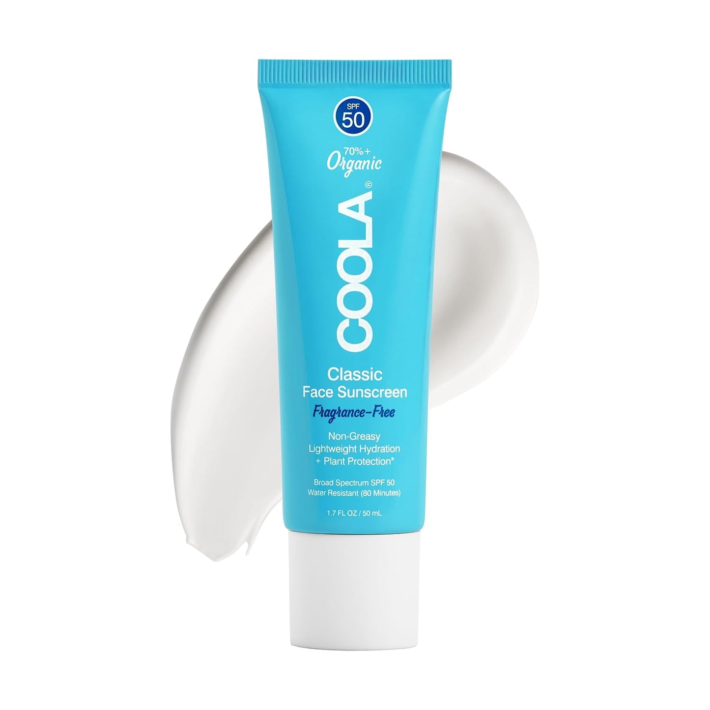 COOLA Organic Face Sunscreen SPF 50 Sunblock Lotion, Dermatologist Tested Skin Care for Daily Protection, Vegan and Gluten Free, Fragrance Free, 1.7 Fl Oz.