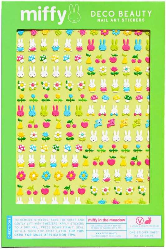 Deco Beauty Miffy in The Meadow Nail Stickers - Lightweight & Easy-to-Apply Nail Art with Trendy Design - Durable & Long-Lasting Nail Stickers for Women, Ideal for DIY Manicures & Salon-Quality Nails