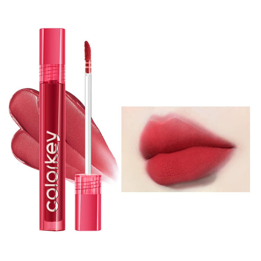 COLORKEY Airy Velvet Lip Tint, Matte Finishs, Longwear Rich Lip Colors, non-sticky, Creamy Soft Texture, Waterproof Lip Stain, Matte hydration, non-drying. Velvety finish (R666 Colorkey Red, 3g)