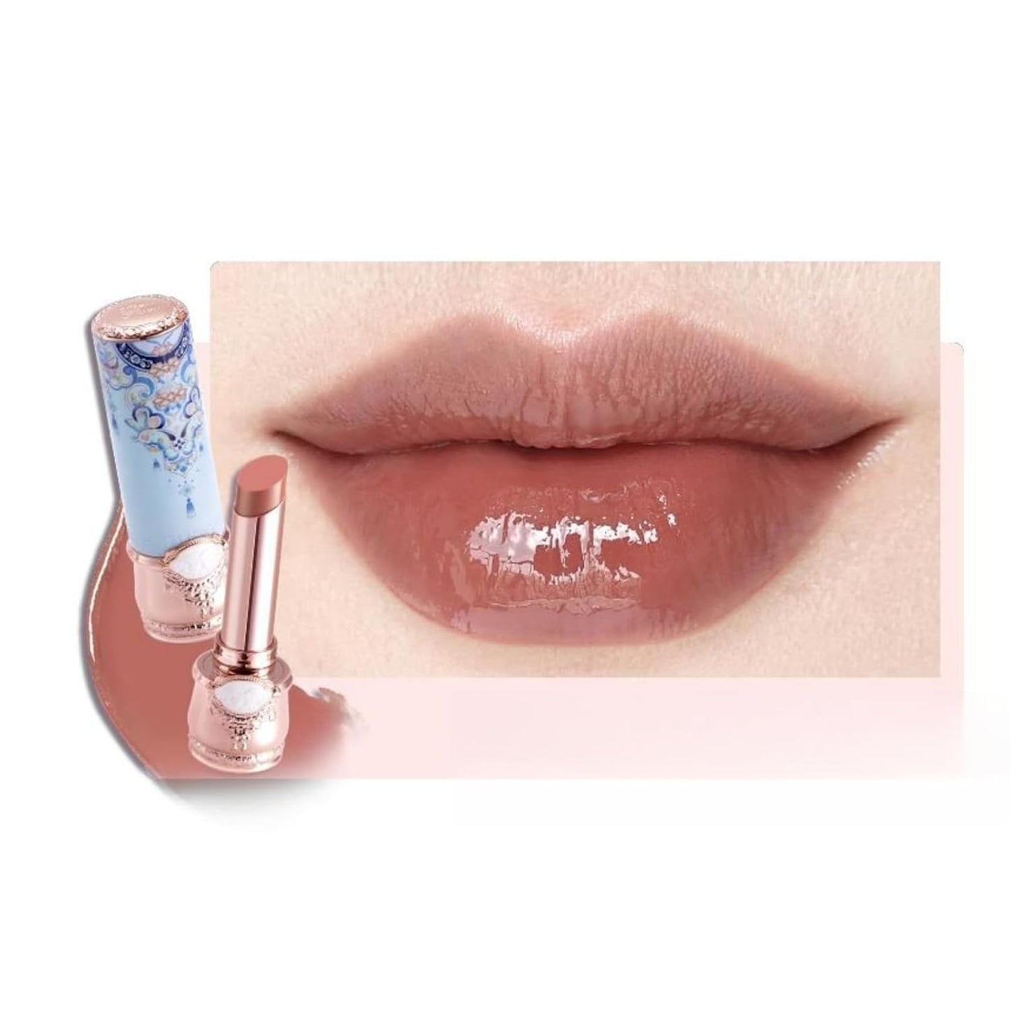 Flower Knows Butterfly Cloud Collar Glossy Lipstick,Hydrating Solid Lip Gloss,Moisturizing Nude Tinted Lip Balm,Long Lasting Lip Gloss in Balm for Girls&Women,Vegan & Cruelty-Free(C02 Agarwood)