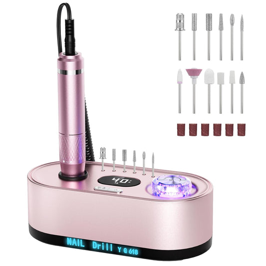 40000RPM Electric Nail File Drill Professional Kit, Drill Machine with LCD Display, Manicure Pedicure Polishing Acrylic Gel Nail Grinder for Salon, Home Use