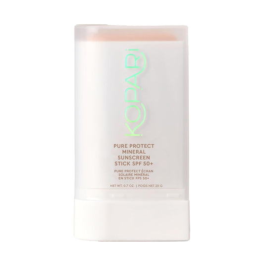 Kopari PURE PROTECT 100% Mineral Sunscreen Stick SPF 50+ Clear Zinc Oxide Face and Body Sunscreen with Hydrating Argan Oil, Shea Butter, Sheer Finish, Ultra-Portable, for Easy Reapplication