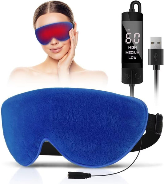 Kovnlo Heated Eye Mask, Washable USB Electric Warm Compress Eye Heating Pad for Dry Eyes, Blepharitis, Syndrome, Chalazion, Stye, MGD and Steam Moist to Unclog Glands