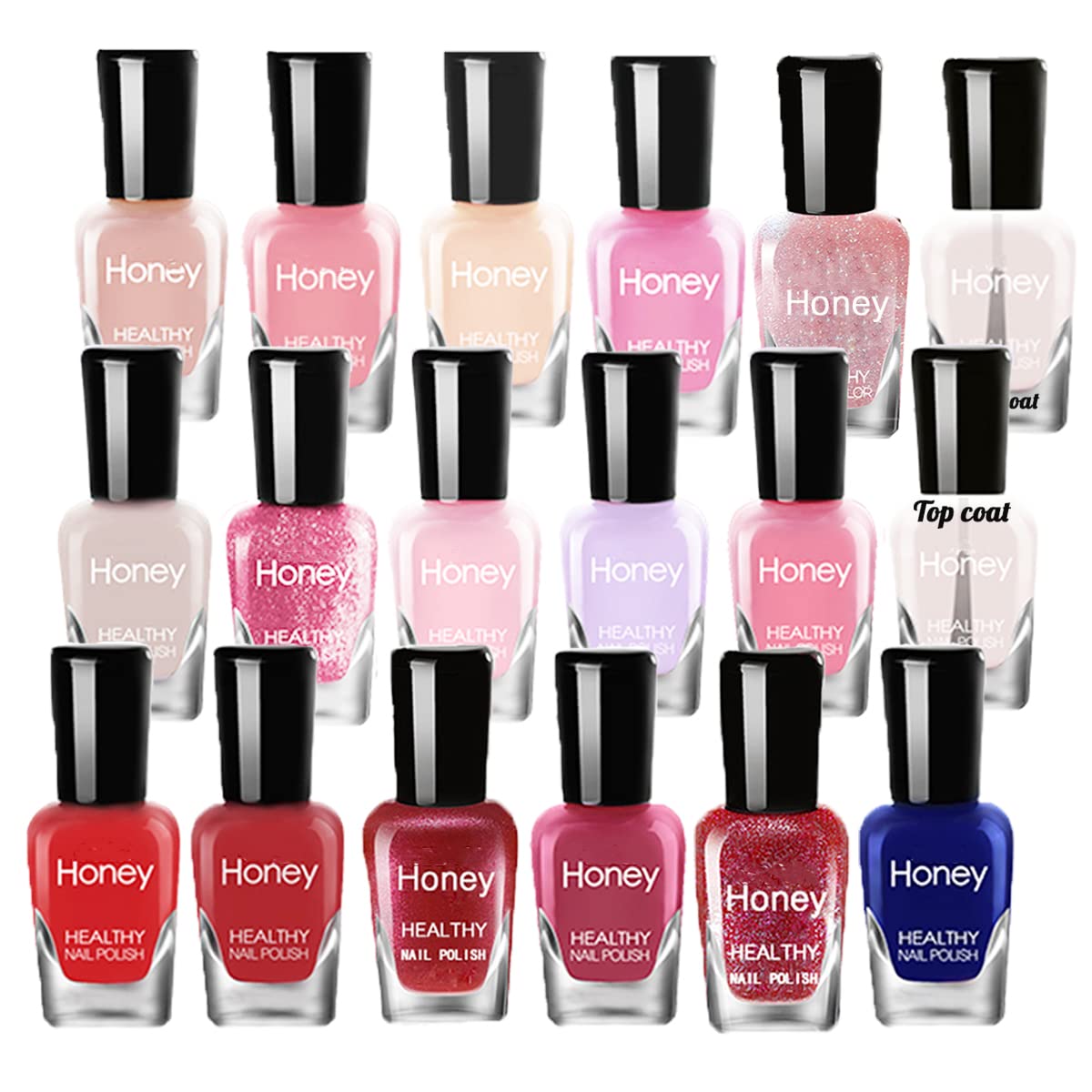 Non Toxic Nail Polish Set, Easy Peel Off and Fast Dry NailPolish Set for Pack, Eco Friendly & Organic Water Based Nail Polish for Women,Teens (18 Bottles)