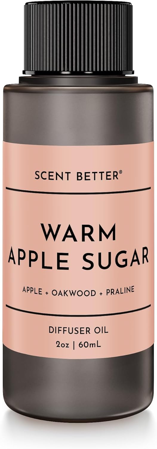 Scent Better Warm Apple Sugar Aroma Essential Oil Blend: an Aromatherapy Blend of Apple, Oakwood, and Praline for Ultrasonic Diffusers & Nebulizers (2 Fl Oz, 60 mL)