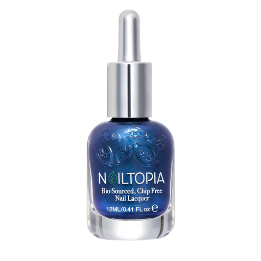 Nailtopia - Plant-Based Chip Free Nail Lacquer - Non Toxic, Bio-Sourced, Long-Lasting, Strengthening Polish - Ride The Wave (Royal Blue) - 0.41oz