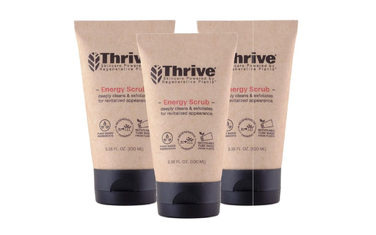 Thrive Natural Care Face Scrub for Men & Women - Exfoliating Face Wash with Anti-Oxidants Improves Skin Texture, Unclogs Pores & Helps Prevent Ingrown Hairs - Pack of 3