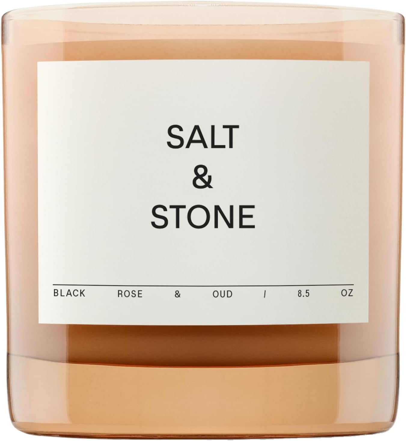 SALT & STONE Scented Candle for Women & Men | Hand-Poured, Aromatic & Fragrant | Coconut & Soy Blend Wax | 100% Cotton Wick | Long-Lasting 50 Hour Burn Time (8.5 oz) (Black Rose & Oud)