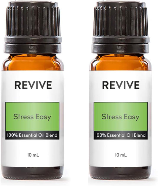 Stress Easy Essential Oil Blend 2 Pack by Revive Essential Oils - 100% Pure Therapeutic Grade, for Diffuser, Humidifier, Massage, Aromatherapy, Skin & Hair Care