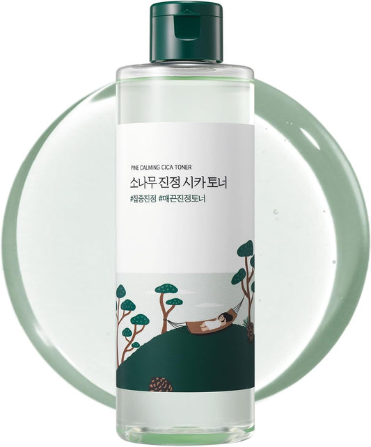ROUND LAB Pine Calming CICA Toner 8.45 Fl Oz, Low-Acidic Hydrating Toner for Face with Pine CICA, BHA + LHA, and Hyaluronic Acid for Soothing, Exfoliating, and Restoring Skin Balance, Korean Skincare
