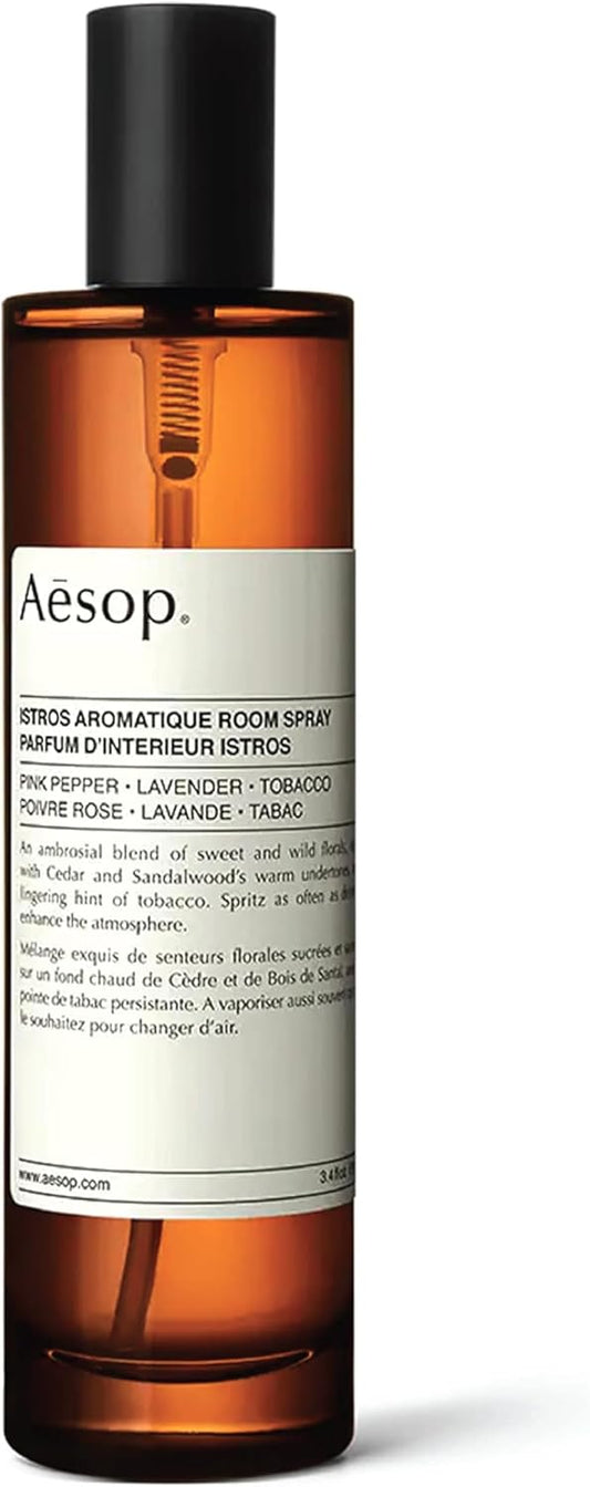Aesop Istros Aromatique Room Spray | Non-Aerosol Air Freshener | Vibrant, Floral, Smoky | Aroma for Several Hours | 3.4 oz / 100mL