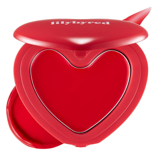 lilybyred Luv Beam Cheek Balm | Heart-Shaped Korean Cream Blush, Semi-Matte Finish, Long-Lasting, Blendable & Buildable, Soft Creamy Texture, Lightweight, Natural Flush, 0.12 oz. (04 Heart Attack Red)