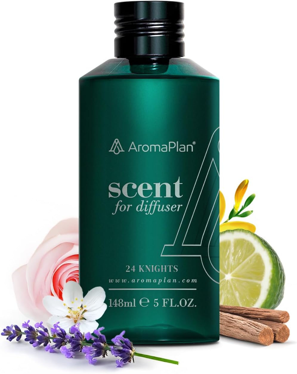 AromaPlan Hotel Scents 24 Knights 5 Fl Oz (148ml), Home Luxury Aroma & Hotel Fragrance Diffuser Oil- Hotel Diffuser Oil for Aromatherapy- USA Made, Bigger Bottle, Bolder Aroma & Longer Lasting