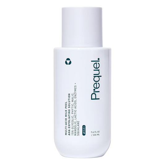 Prequel Skin Multi-Acid Milk Peel, Professional Exfoliating Solution. 15% Glycolic Acid Face Peel with Lactic Acid and Enzymes. Hydrating Chemical Exfoliant. Clinical Strength Formula, 7.6oz Bottle.