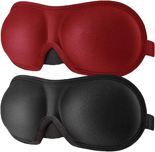 3D Eye mask for Sleeping,Machine Washable, Sleep Mask for Women, Blinder Blindfold Airplane(Black+red)