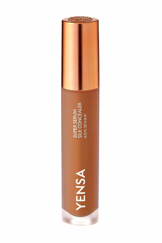 YENSA Super Serum Silk Concealer - Full Coverage Undereye Concealer & Peptides Serum for Face - Enriched with Vitamins C & E, Bakuchiol & Superfoods to Boost Radiance - Tan 2 (0.2 Fl oz)