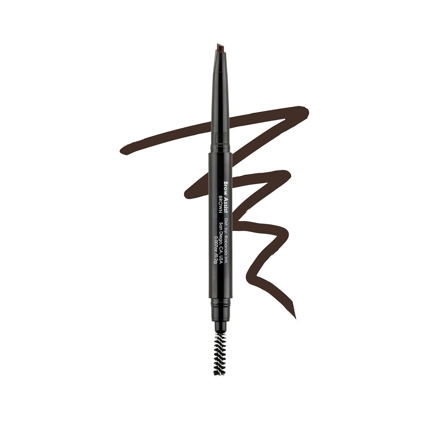 Bodyography Brow Assist – Brown | Triangular Tip Eyebrow Pencil for Women with Built-In Spoolie | Defines, Fills & Shapes Brows | Mineral-Based Formula with Castor & Coconut Oil | Clean, Vegan