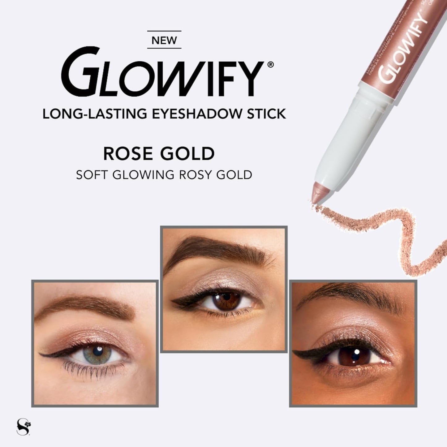 SeneGence Glowify Long-Lasting Eyeshadow Stick, Rose Gold, Multi-Use Highlighter for Eyes, Cheeks, Brow Bone, Effortless Application with Smooth, Velvety Finish
