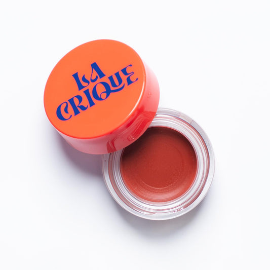 Lip and Cheek Balm - Cream Blush & Tinted Lip Balm - Infused with Hyaluronic Acid + Vitamin C - LightWeight Cream Makeup and Skincare - 99% Natural Ingredients - Vegan - Brown Red
