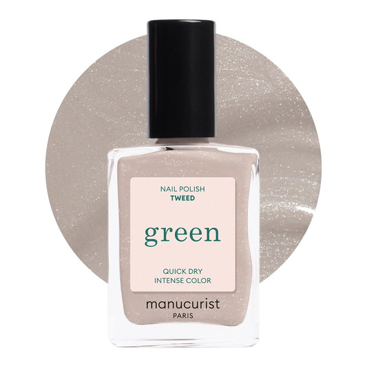 Manucurist Green Tweed - Grey Nail Polish - 9-Free, Vegan and Plant-Based - Quick Dry Manicure - Non Toxic - Made in France - 0.5 fl oz