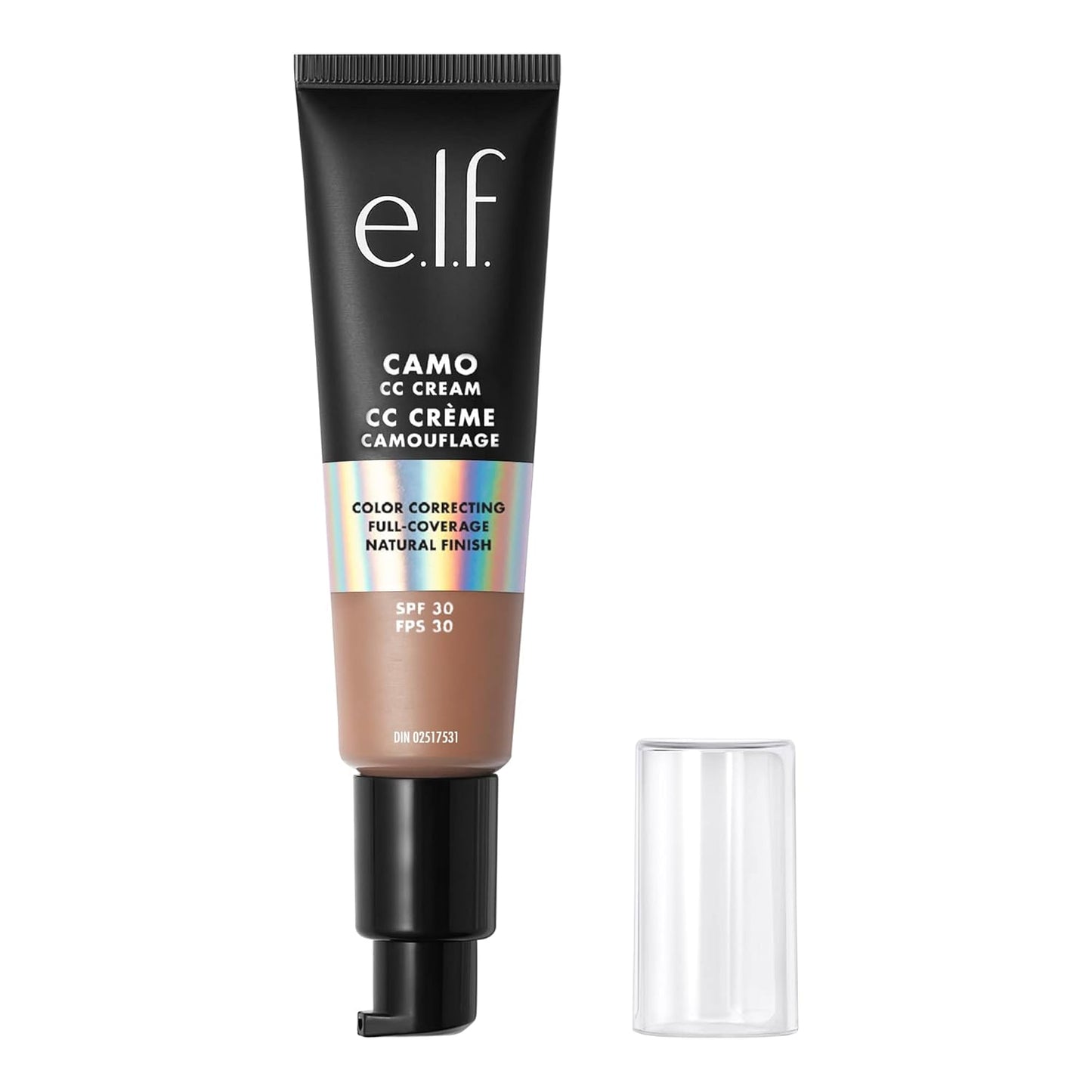e.l.f. Camo CC Cream, SPF 30 Color-Correcting Medium-To-Full Coverage Face Foundation, Delivers An Airbrushed Finish, Vegan & Cruelty-Free, Deep 540 N