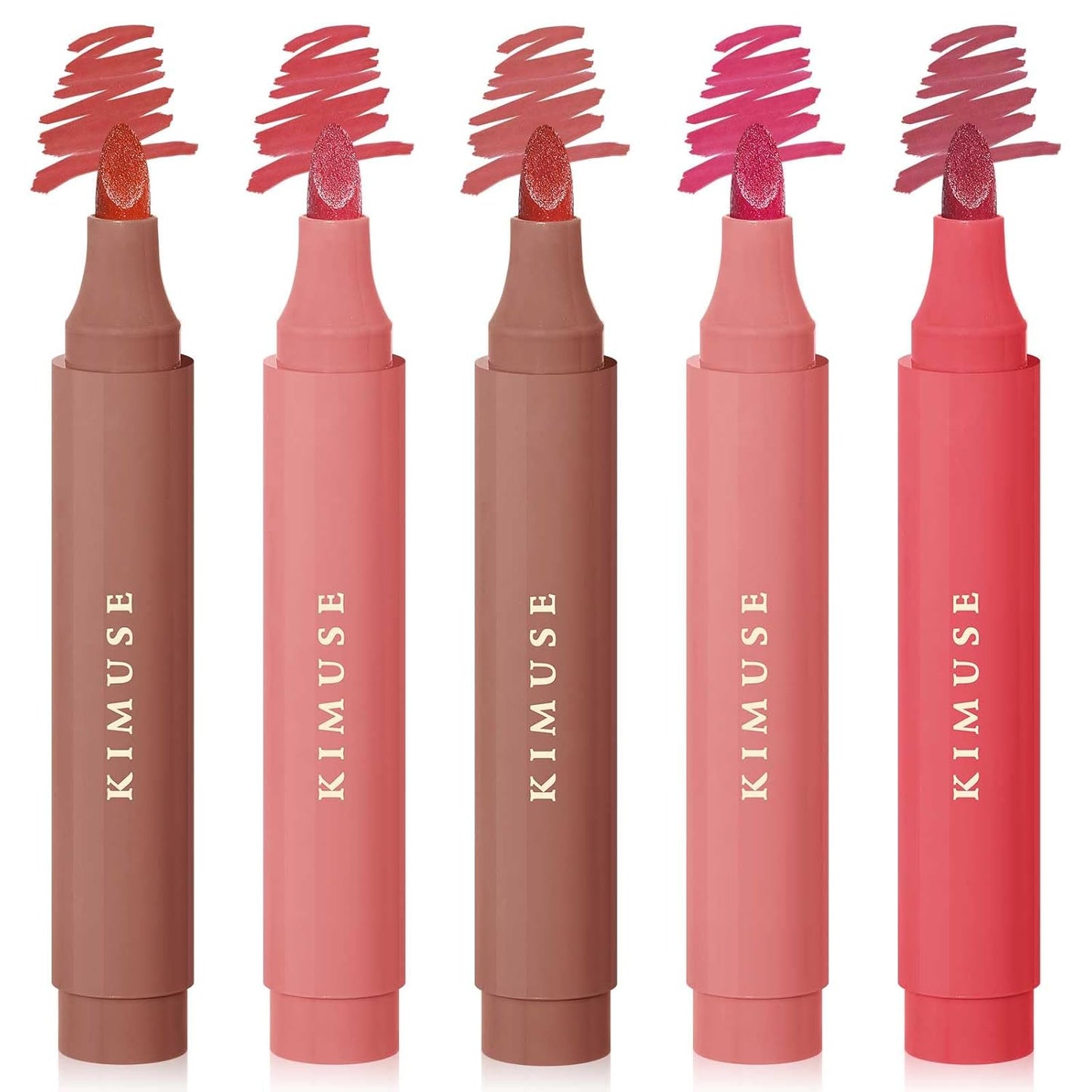 KIMUSE Lip Stain Set, 5 PCS Long Lasting Waterproof Smudgeproof Lip Liner Stain, Matte Natural Finish, All Day Wear Lip Color