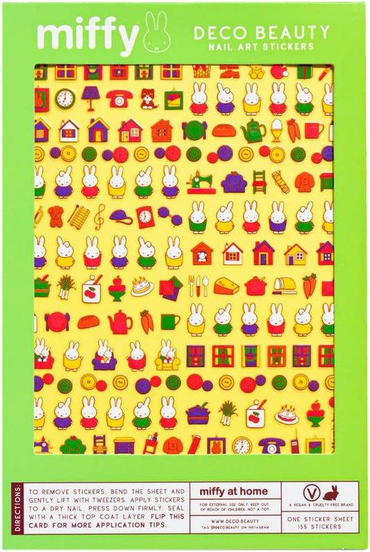 Deco Beauty Miffy at Home Nail Stickers - Lightweight & Easy-to-Apply Nail Art with Trendy Design - Durable & Long-Lasting Nail Stickers for Women, Ideal for DIY Manicures & Salon-Quality Nails