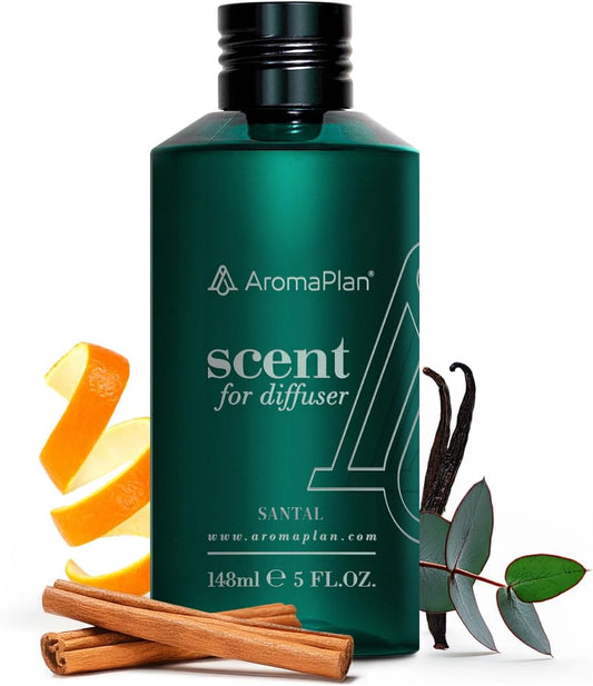 AromaPlan Hotel Scents Santal 5 Fl Oz (148ml), Home Luxury Aroma & Hotel Fragrance Diffuser Oil- Hotel Diffuser Oil for Aromatherapy- USA Made, Bigger Bottle, Bolder Aroma & Longer Lasting