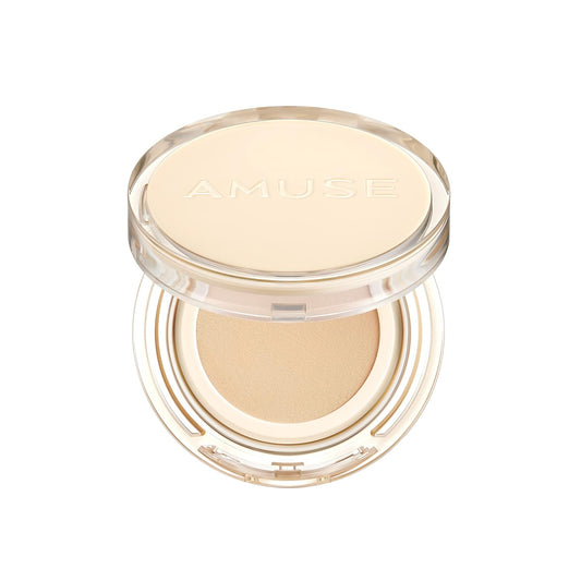 AMUSE SEOUL Dew Jelly Vegan Cushion Foundation | dewy, glow, long-lasting, double coverage, clean beauty, lightweight, natural look, foundation for sensitive skin, hydrating cushion (1.5 CLEAR)