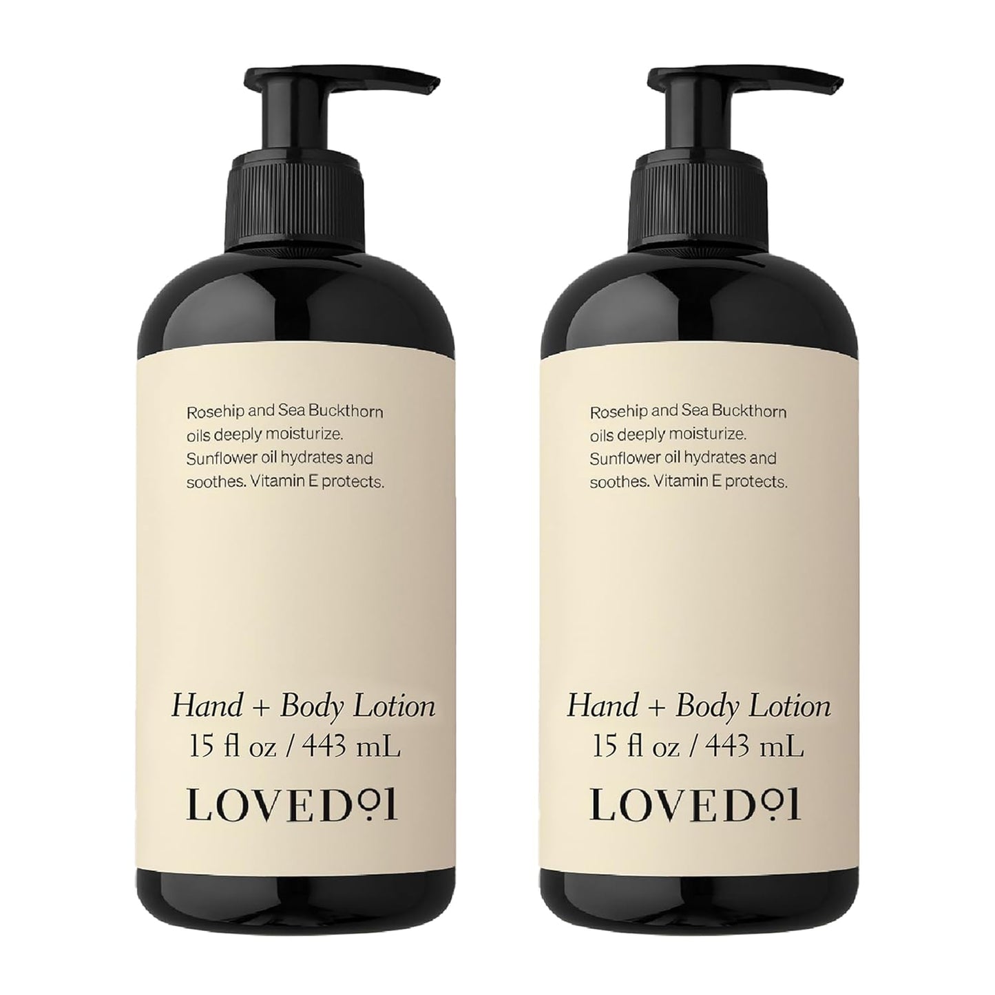 Loved01 Hand & Body Lotion, John Legend Skincare, Fragrance-Free, Daily Lightweight Cream, Formulated with Shea Butter & Vitamin E, 2-Pack (15 oz each)