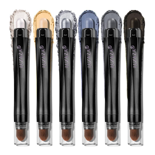 Blue Eyeshadow Stick 6PCS Set, Metallic Shimmer Matte Cream Eye Shadow Palette Eyeliner Brightener Pencil Crayon, Halloween Makeup - Mermaidcore