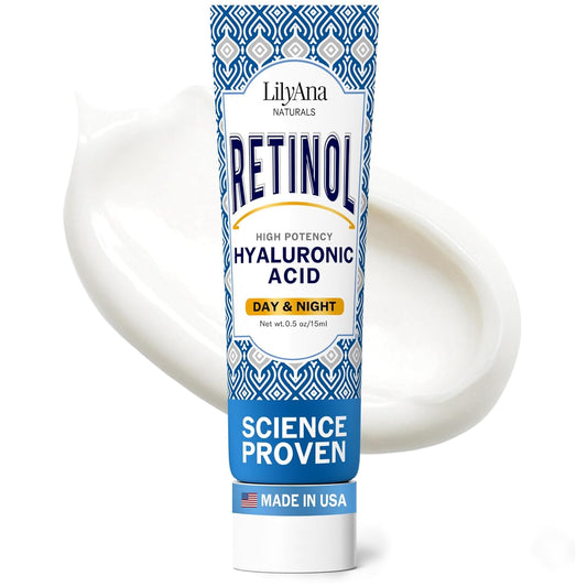 LilyAna Naturals Anti Aging Retinol Face Cream for Women – Wrinkle & Neck Cream for Firming, Retinol Moisturizer for Face with Hyaluronic Acid, Hydrating Night Cream for Fine Lines, Collagen Boost