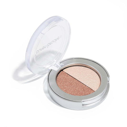Lauren Brooke Cosmetiques Pressed Eyeshadow Duos, Natural, Organic Makeup (Cappuccino/Pearl)