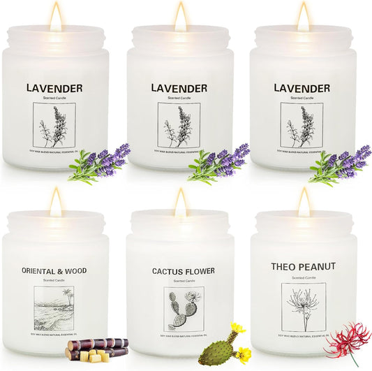 LOSNYA Scented Candles Set, 6 Pack 42OZ Aromatherapy Candle Gifts for Women, Lavender Candles, Natural Soy Wax Long Lasting Candle Gifts for Birthday Mother's Thanksgiving Day