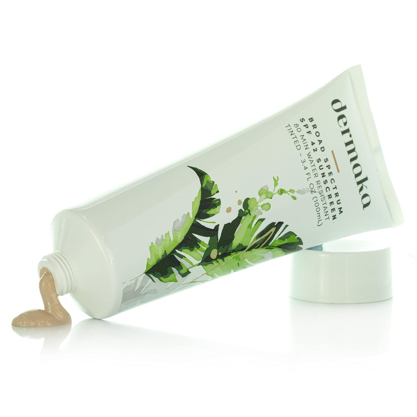 Dermaka Tinted Sunscreen SPF 42 for Face & Body – 2-in-1 Lightly Tinted Mineral Sunscreen with Zinc Oxide & Titanium Dioxide – Skin Soothing, Water-Resistant 80 Min, 3.4 oz