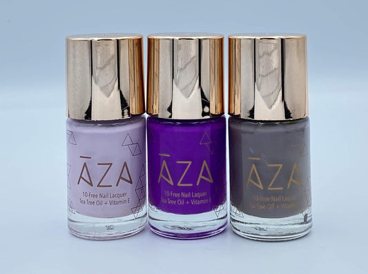 AZA Nail Polish - Vegan, 10-free, Cruelty-Free, Non-Toxic, Chip Resistant, Gorgeous Shades (Trio of Mile High Club, Dream Catcher and Don't Take it Personal)