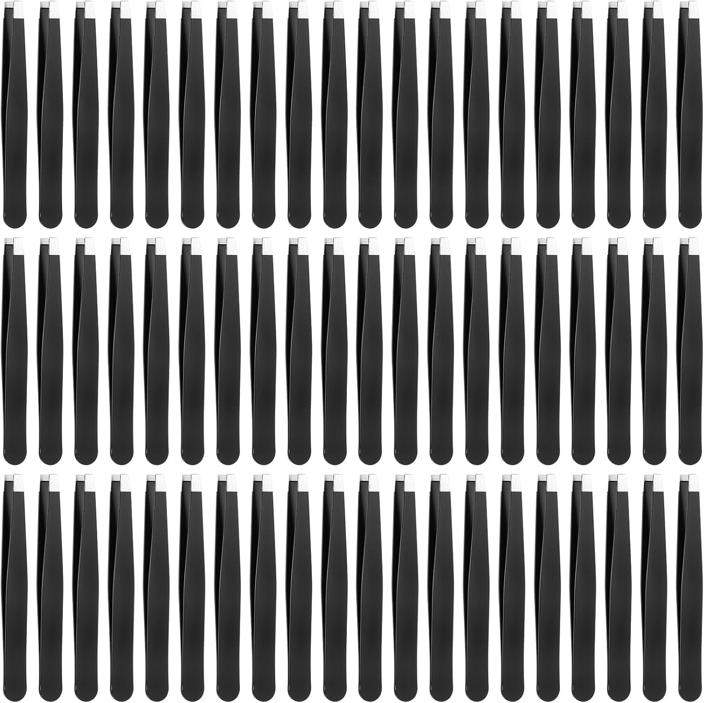 60 PCS Eyebrow Tweezers Set, Stainless Steel Tweezers Slanted Tip Lash Tweezer Bulk Precision Tweezer for Women Men Facial Hair Ingrown Hair Blackhead Remover Eyelash Extension