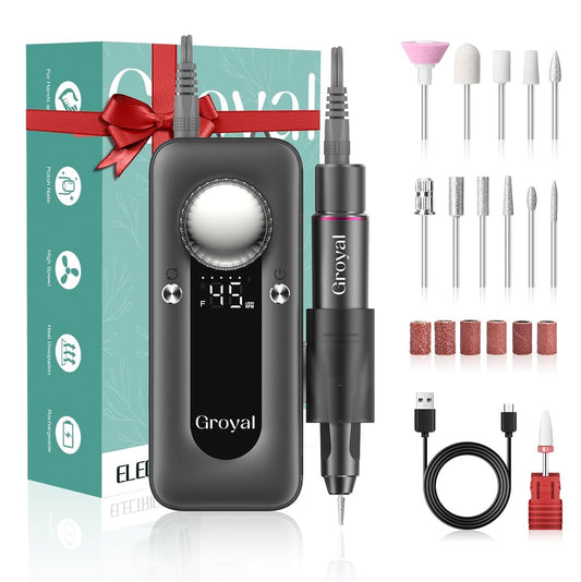 Electric Nail Drill 45000RPM Cordless Portable Rechargeable Nail Drill Kits for Acrylic Gel Nails…