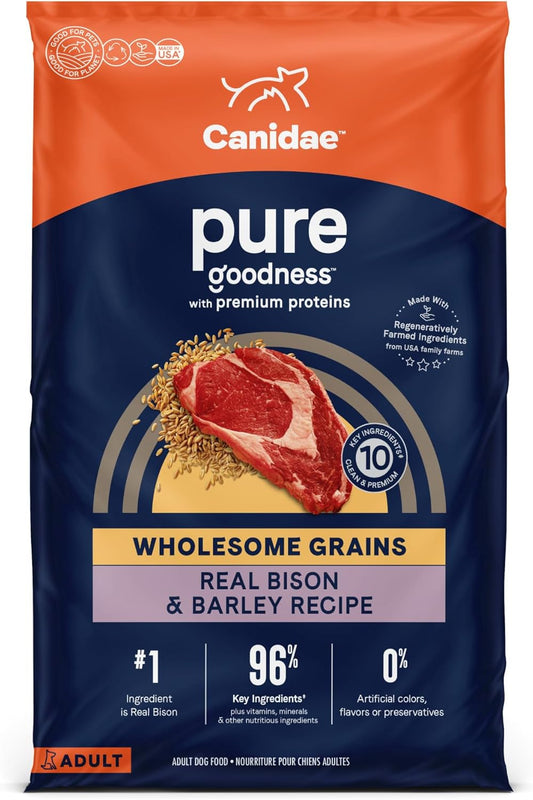 CANIDAE® Pure Limited Ingredient Premium Adult Dry Dog Food, Real Bison & Barley Recipe, Dog Dry, 24 Pounds