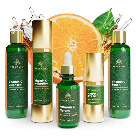 Tree of Life Beauty Ultimate Skin Care Set, Brightening, Firming, Hydrating, Moisturizing, Brightening, Complete Face Care Regimen - Total Vitamin C Face Serum Collection 5pack