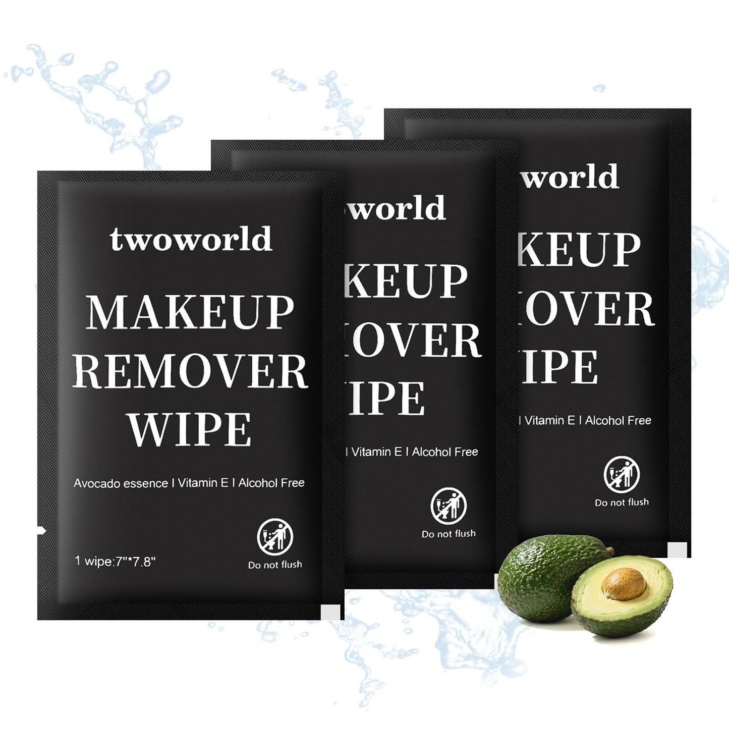 Makeup Remover Wipes Bulk Individually Wrapped,Travel Makeup Wipes Gentle for Face Cleansing Mascara Lipstick Travel Hotel（black,pack of 100)