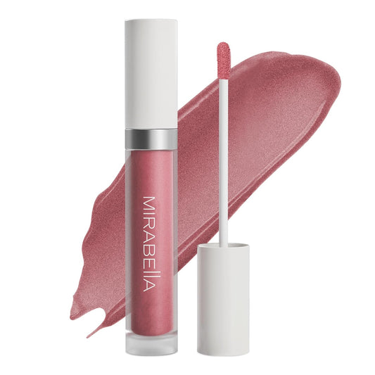 Mirabella Luxe Advanced Lip Gloss, Hydrating Non-Sticky High-Shine Lip Gloss for Women, Infused with Vitamin E & Jojoba Oil, Long-Lasting & Cruelty-Free - Angelic (Nude Pink)