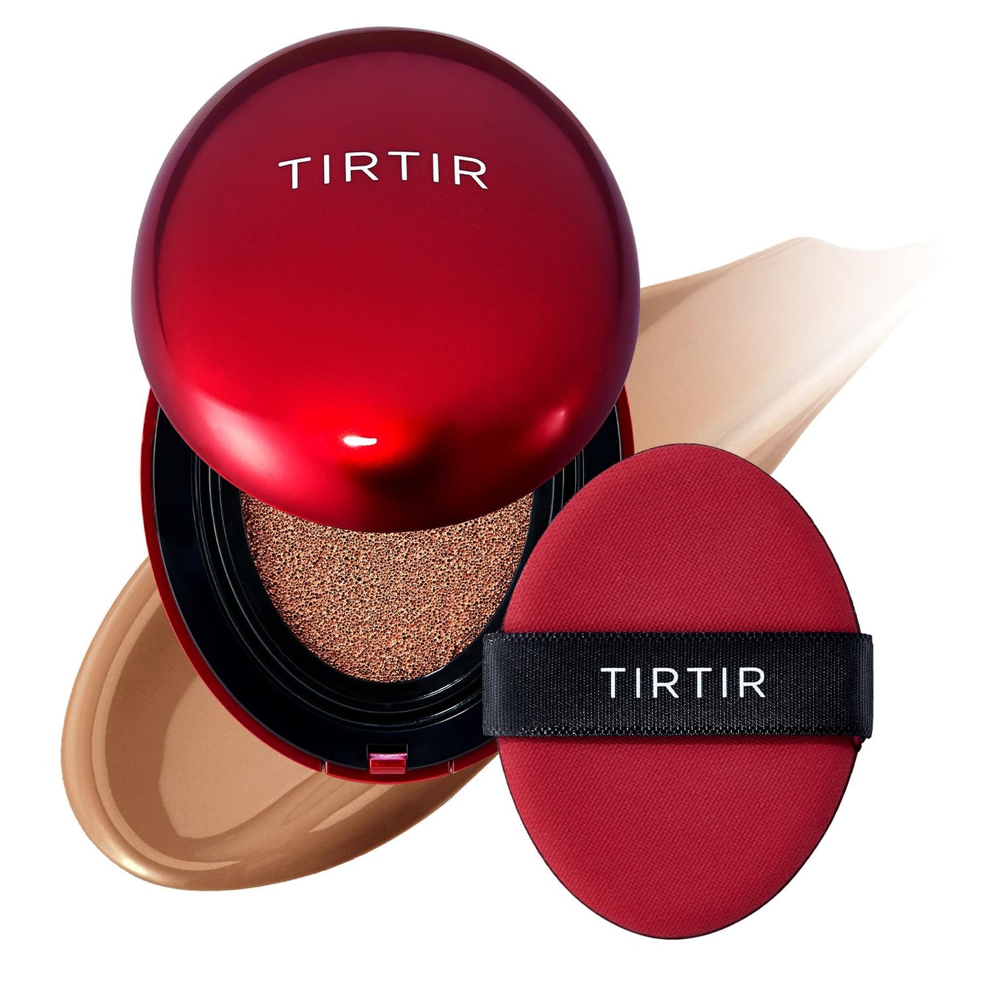 TIRTIR Mask Fit Red Cushion Foundation | Full coverage, Weightless, Skin fit, Satin Glow Finish, Korean Makeup BB Foundation, beauty, Tattoo cover up, Buildable (#37C Almond, 0.63 Fl Oz)