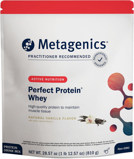 Metagenics Perfect Protein with Cross-Flow Micro-Filtered Whey Isolate & Hydrolyzed Whey Protein - 30 Servings - Vanilla
