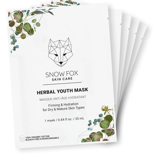 Snow Fox Herbal Youth Mask with Elasticity Production and Collagen Boost, 5-Pack