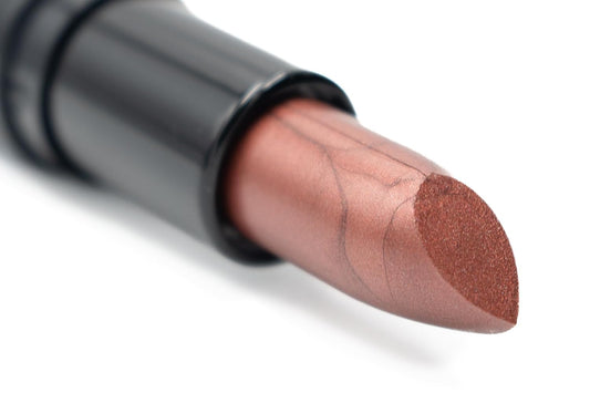 Copper Penny Gold Flecked Rust Red Lipstick Color Shimmering Paraben Free, No Animal Testing & Cruelty Free Lip Makeup Color