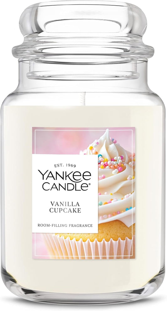 Yankee Candle Vanilla Cupcake Scented Candle, 22oz Large Jar with up to 150 Hour Burn Time, Giftable, Birthdays