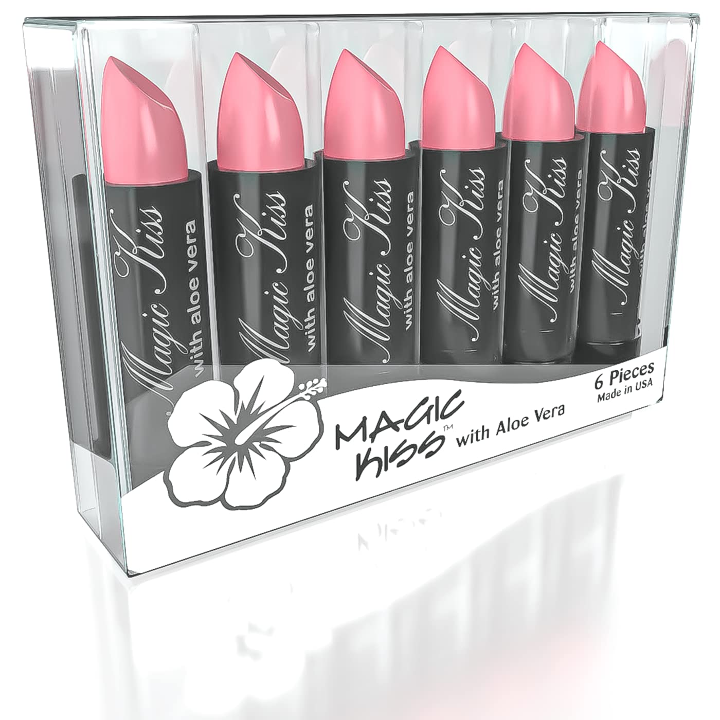 Pack of 6 Magic Kiss Color Changing Lipstick, Long Lasting Nutritious Lips Moisturizer Magic Temperature Color Change with Aloe Vera PH Listick Set MADE IN USA(Pink)